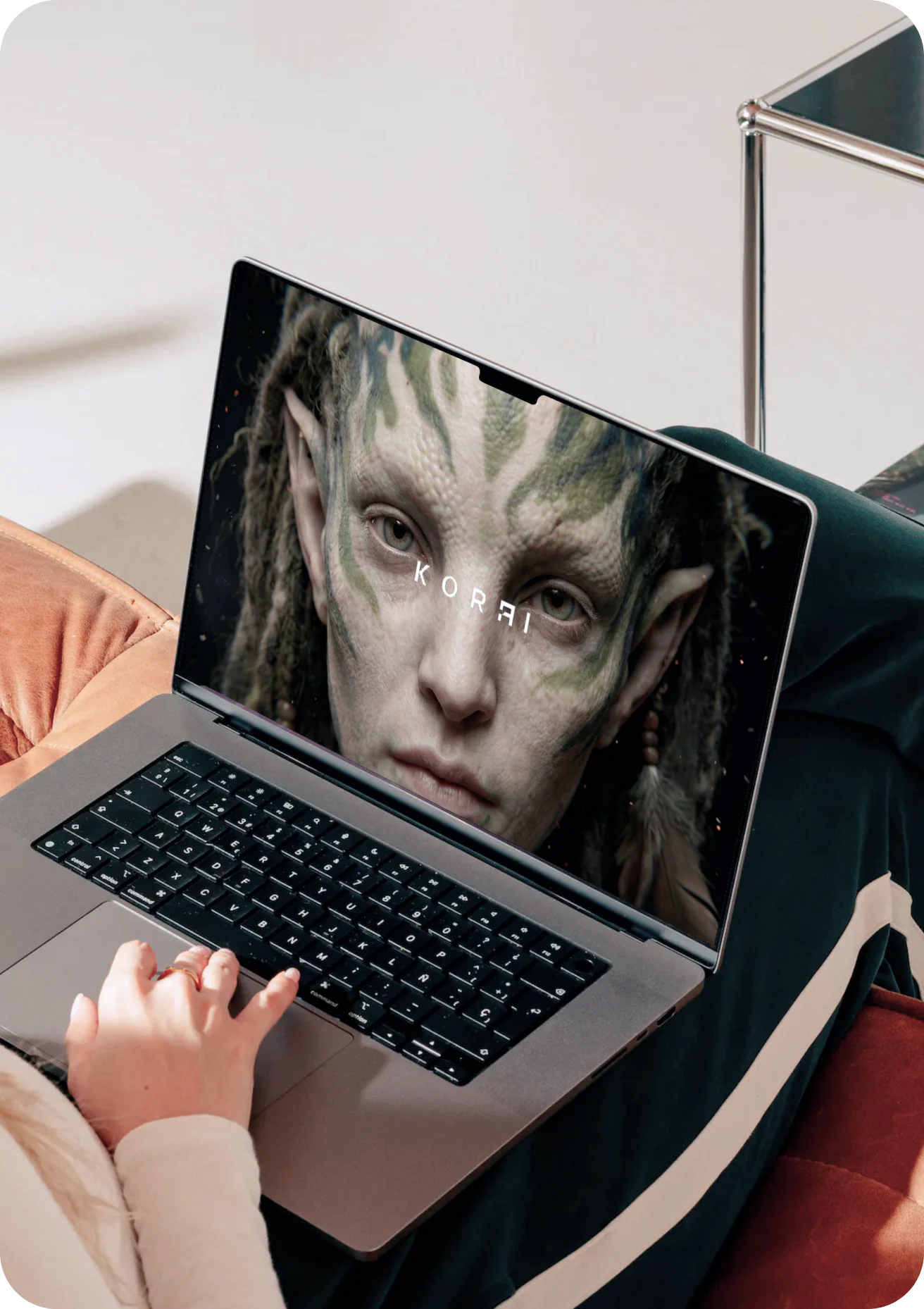 Korai website on a MacBook